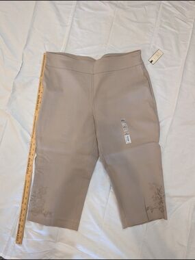 Dana Buchman Embroidered Straight Leg Crop Pants XL - NWT